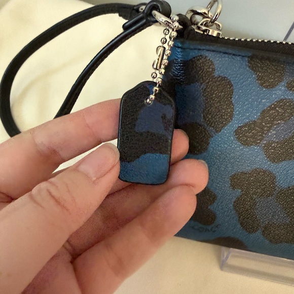 Coach Blue Ocelot Print Wristlet - Picture 3 of 5